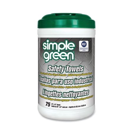 Sunshine Makers SimplGreen, Safety Towels, 10 X 11 3/4, 75/canister 13351